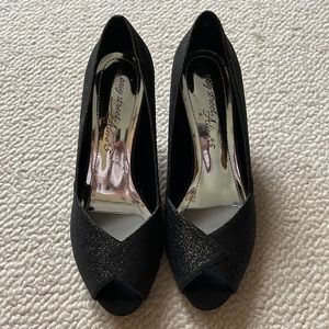 New in Box black glitter heels